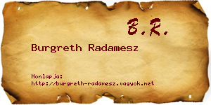 Burgreth Radamesz névjegykártya